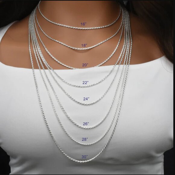 Other - Sterling Silver 925 High Polished Rope Chain 040 2mm